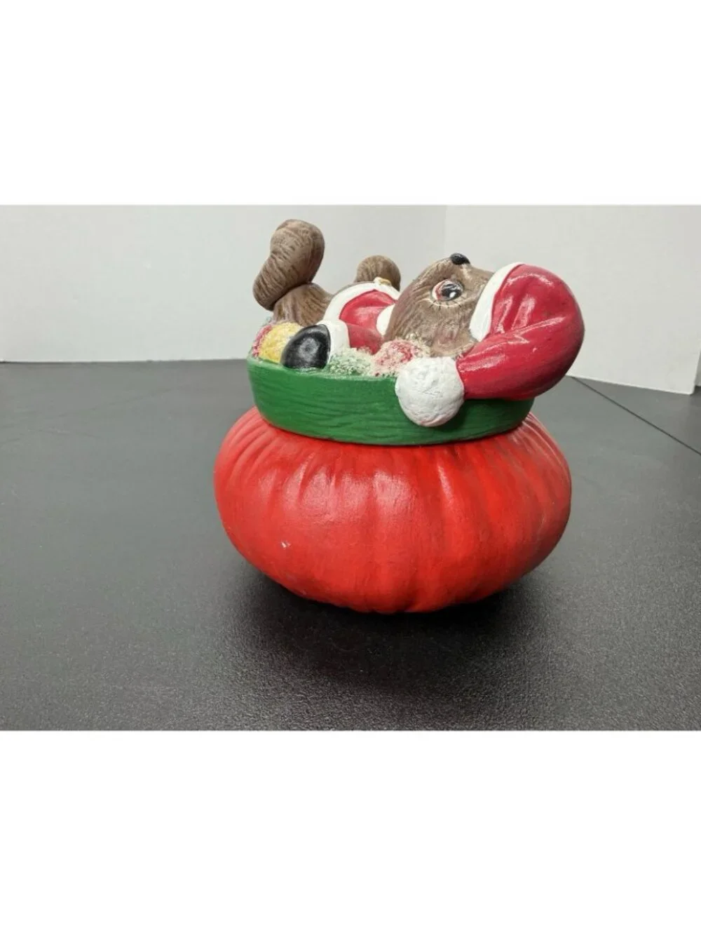Vintage Dona's Mold Bear Sugar Gum Drops Trinket Box Candy Dish Christmas Decor